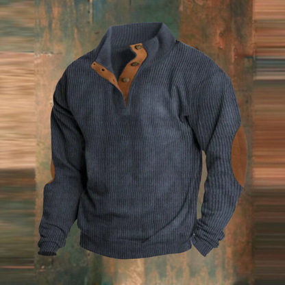 Men's Button Collar Knit Sweater