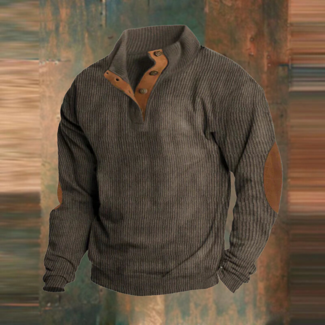 Relaxed Fit Men's Quarter Zip Pullover Sweater