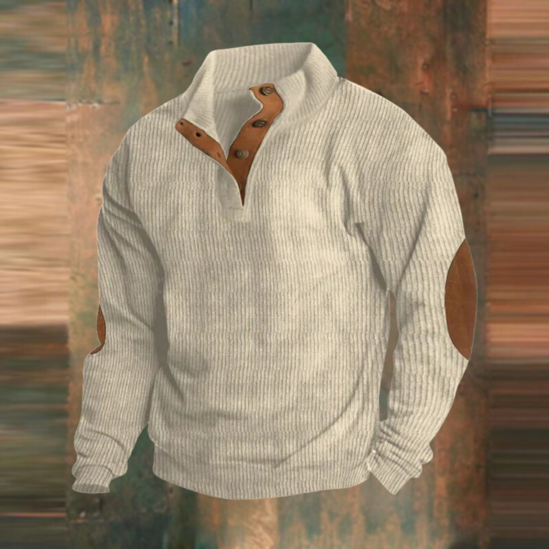 Relaxed Fit Men's Quarter Zip Pullover Sweater