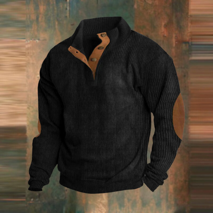 Relaxed Fit Men's Quarter Zip Pullover Sweater