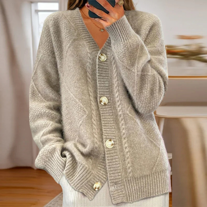 Classic Crew Neck Cardigan Sweater