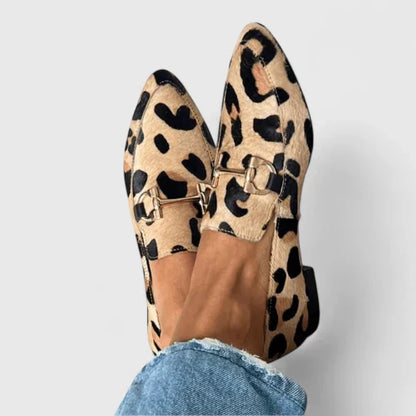 Women's Pointed Loafers Animal Print - VibreMode