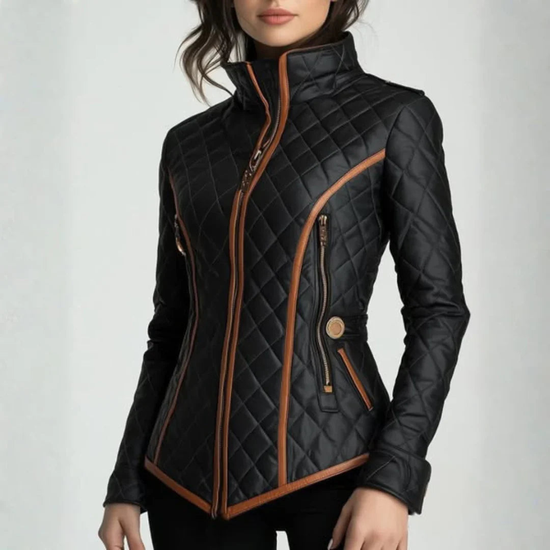 Fitted Padded Zipper Coat - VibreMode