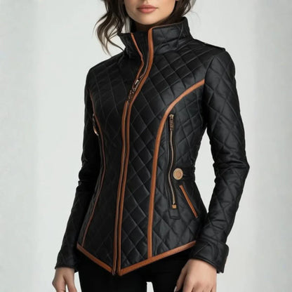 Fitted Padded Zipper Coat - VibreMode