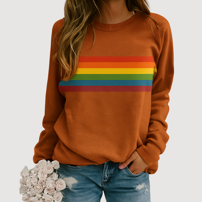 Women's Crewneck Sweatshirt Rainbow Color