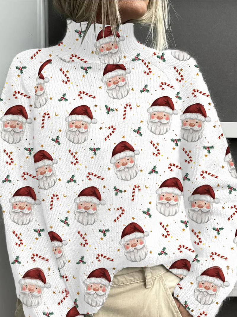 Christmas Sweater Santa Print - VibreMode