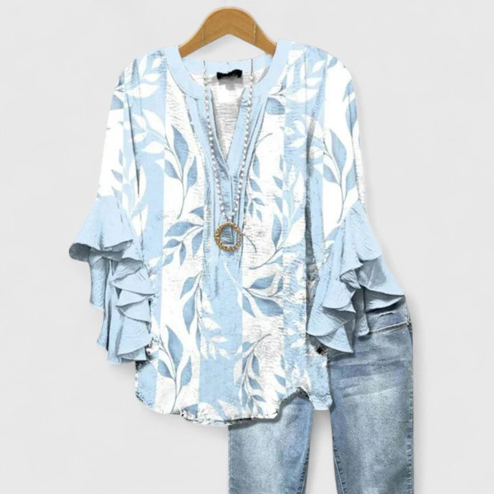 Morgan | Ladies Pretty Blouse with Ruffled Sleeves