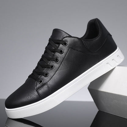 Men's Casual Lace-Up Sneakers White Sole Low-