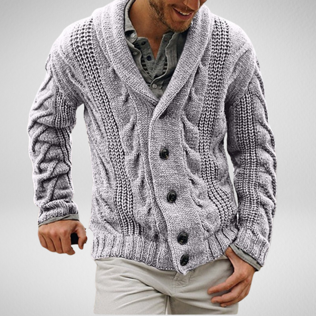 Warm Mens Knit Cardigan Sweater