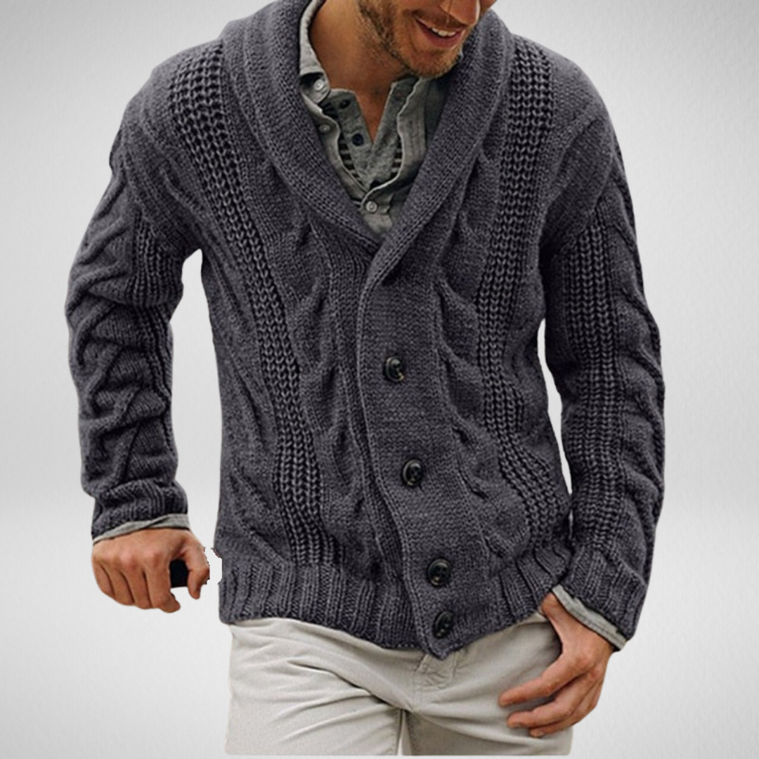 Warm Mens Knit Cardigan Sweater