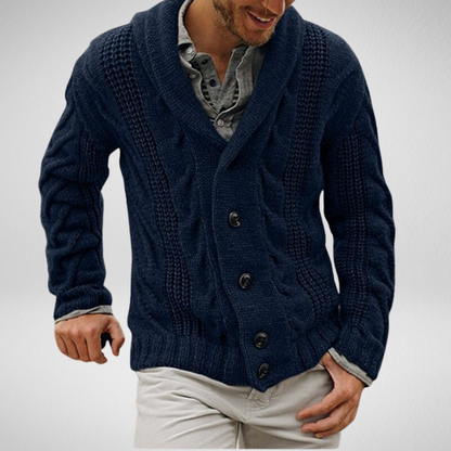 Warm Mens Knit Cardigan Sweater