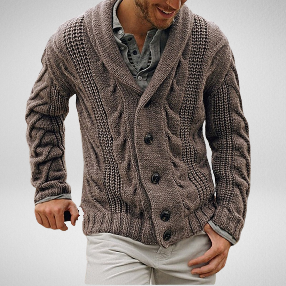 Warm Mens Knit Cardigan Sweater