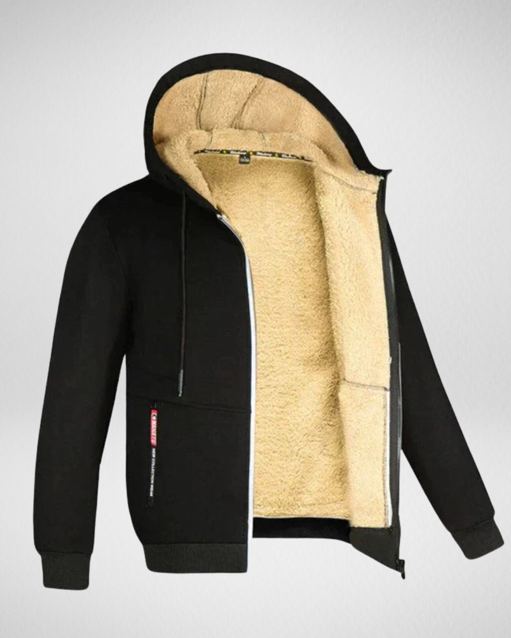 Warm Fleece Lined Men's Hooded Jacket