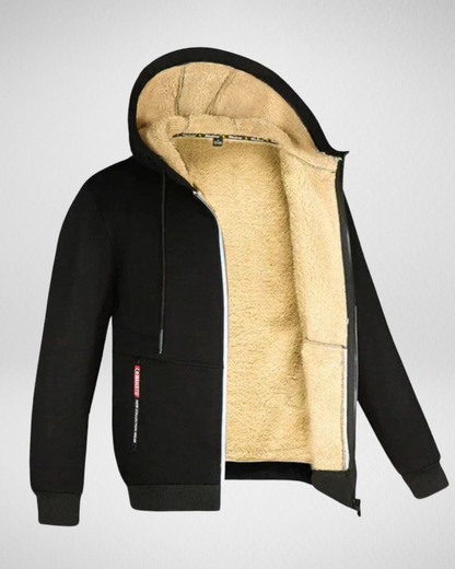 Warm Fleece Lined Men's Hooded Jacket