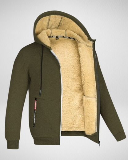 Warm Fleece Lined Men's Hooded Jacket