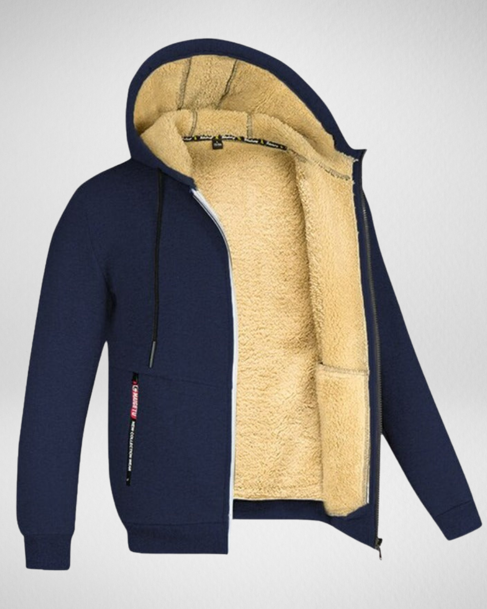 Warm Fleece Lined Men's Hooded Jacket