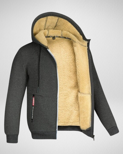 Warm Fleece Lined Men's Hooded Jacket
