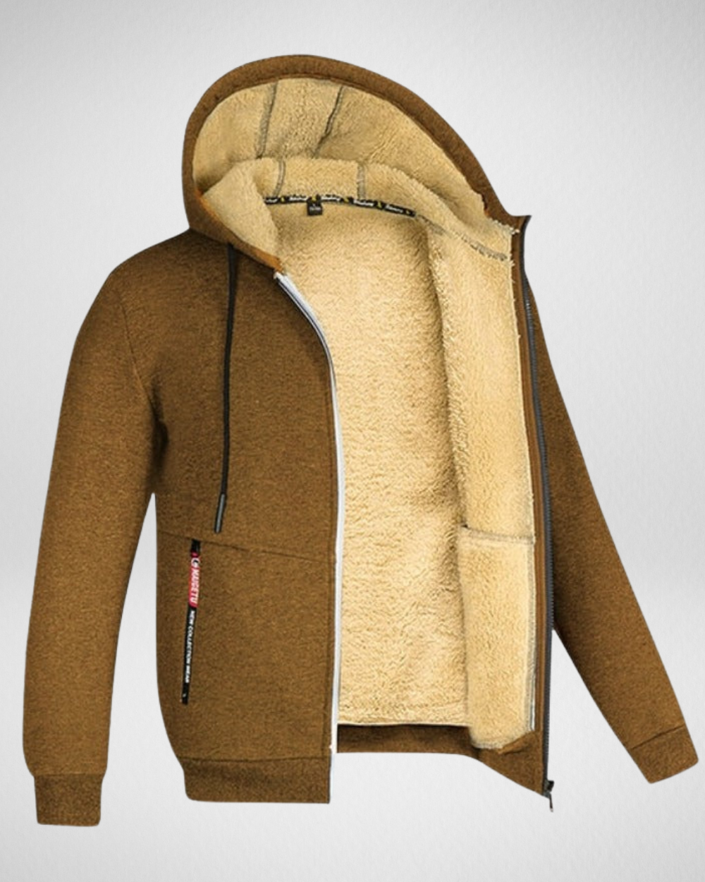 Warm Fleece Lined Men's Hooded Jacket