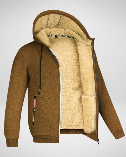 Warm Fleece Lined Men's Hooded Jacket