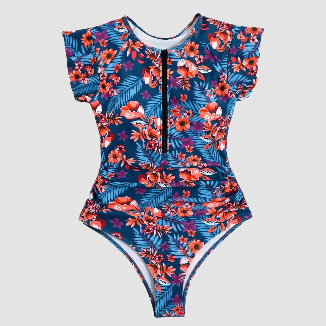 Women's Zipper One Piece Swimsuit