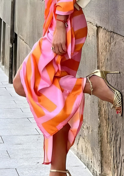 Women's Striped Wrap Dress