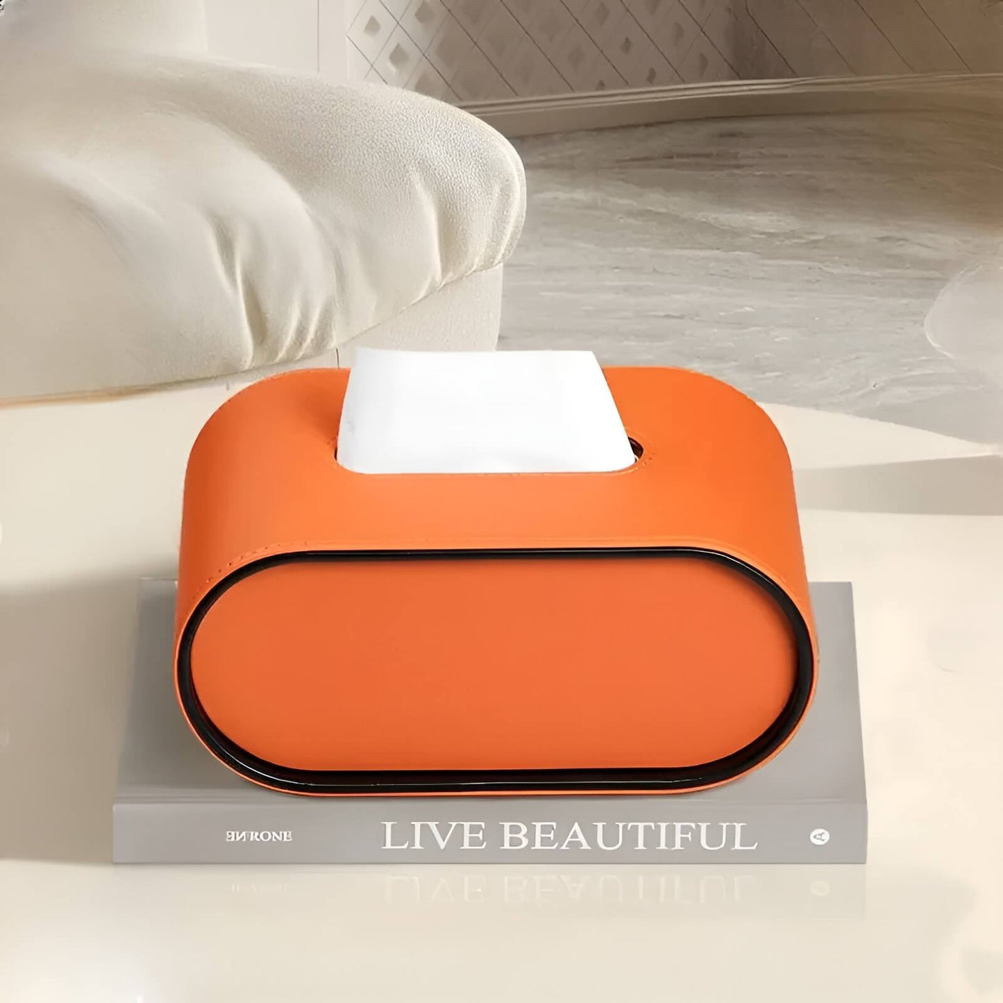 Luxury Pu Leather Tissue Holder