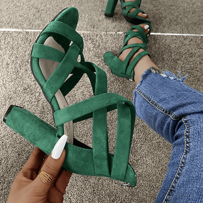 Fashionable Block Heel Ankle Strap Shoes