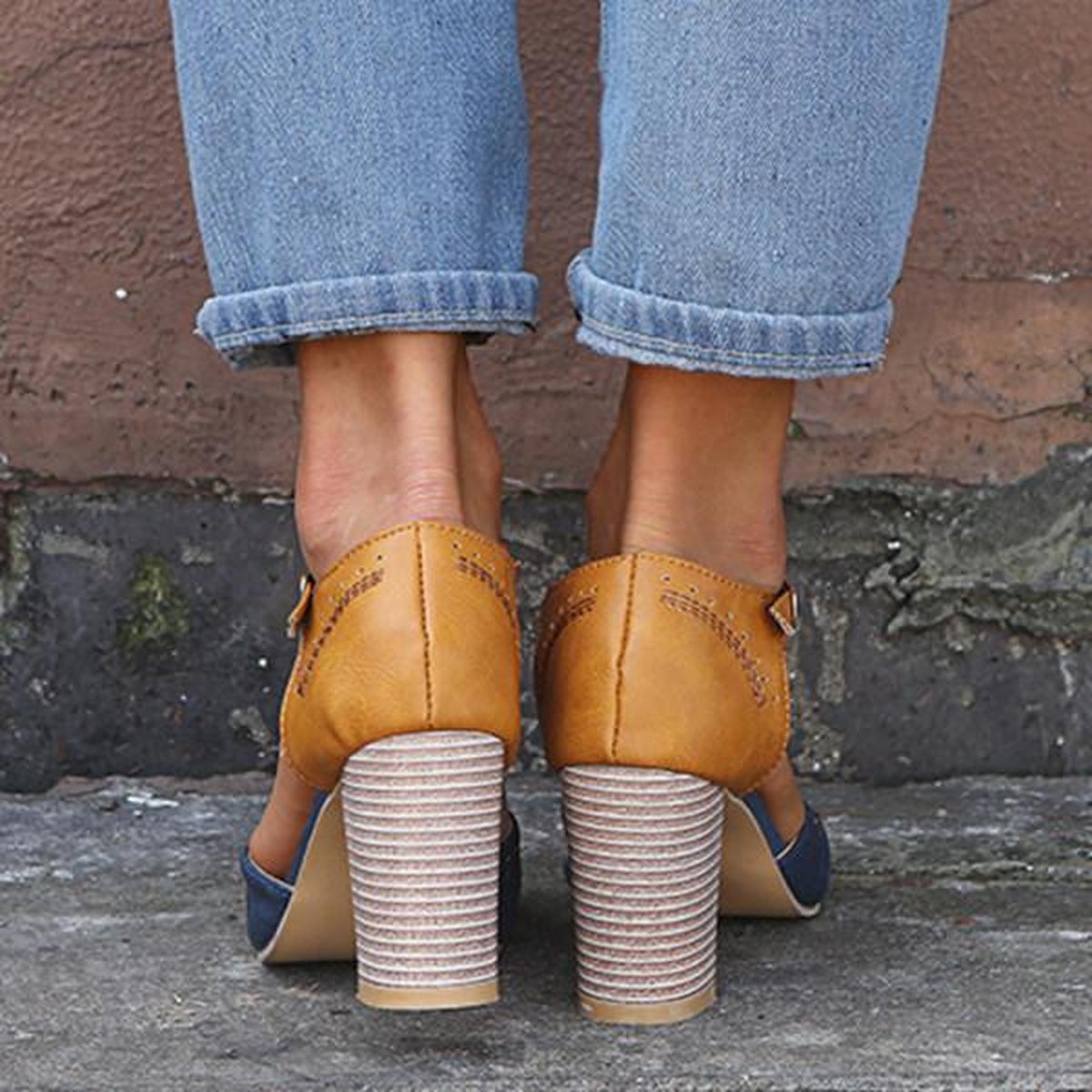 Classic Ladies Low Heel Ankle Shoes