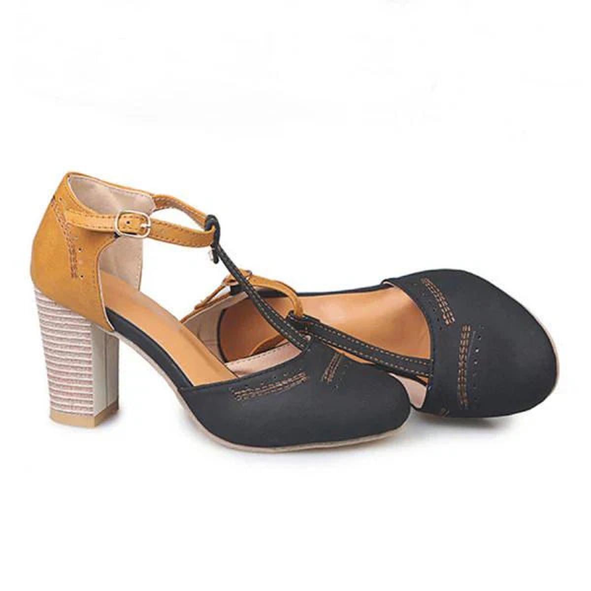 Classic Ladies Low Heel Ankle Shoes