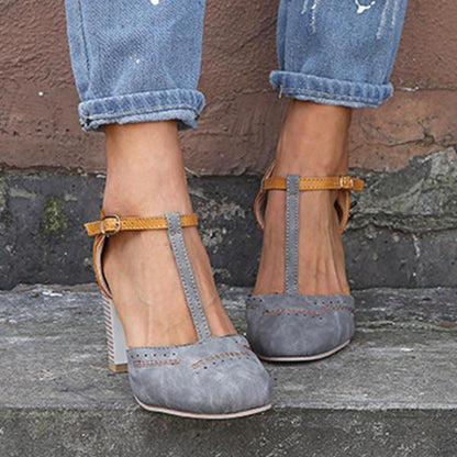 Classic Ladies Low Heel Ankle Shoes