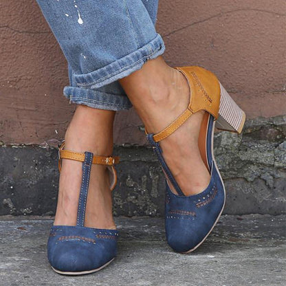 Classic Ladies Low Heel Ankle Shoes