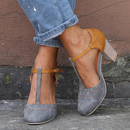 Classic Ladies Low Heel Ankle Shoes