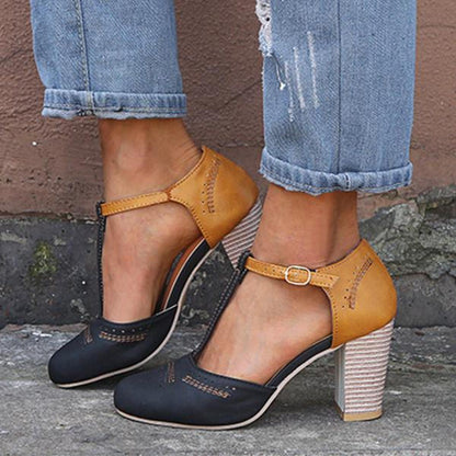 Classic Ladies Low Heel Ankle Shoes