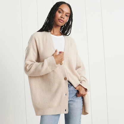 Pastel Pink Ladies Spring Knit Cardigan