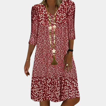 Women's Printed Midi Dress Comfortable Casual