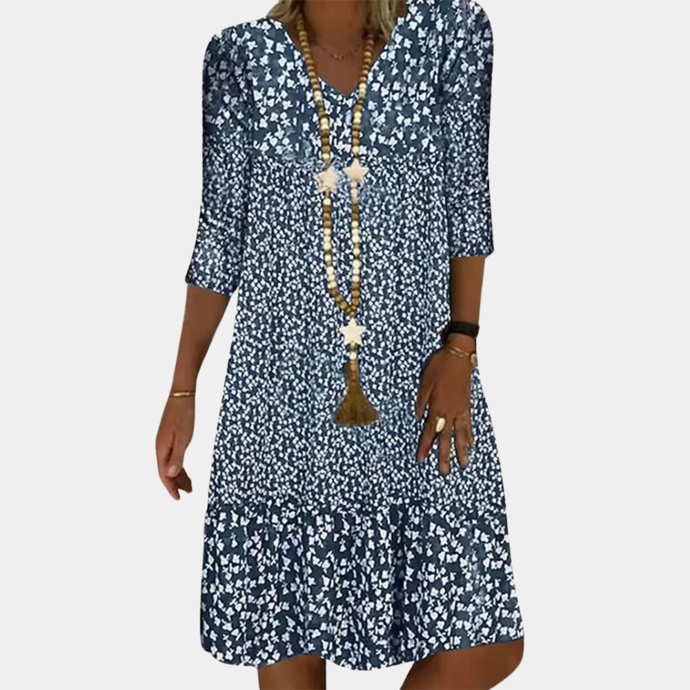 Women's Printed Midi Dress Comfortable Casual