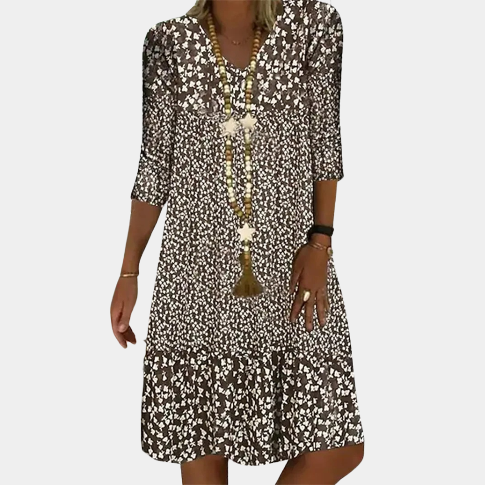 Women's Printed Midi Dress Comfortable Casual