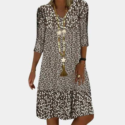 Women's Printed Midi Dress Comfortable Casual