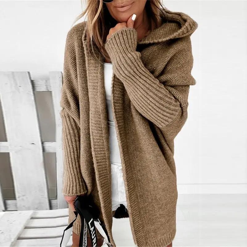 Women's Oversized Hooded Cardigan Cozy - VibreMode