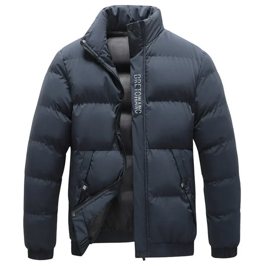Men's Winter Coat With Collar - VibreMode