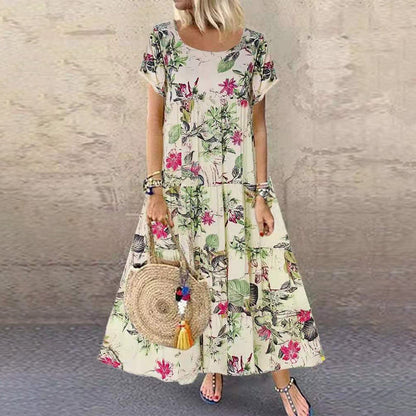 Women's A-Line Maxi Dress with Pockets