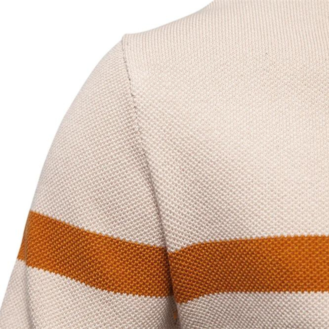 Men's Color Block Quarter-Zip Sweater Casual