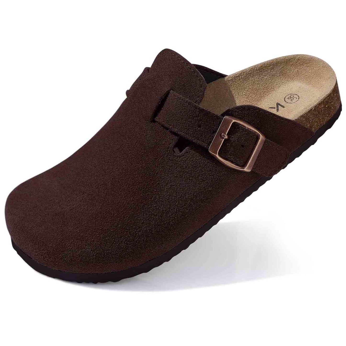 Comfortable Suede Mule Shoes with Contoured Cork Footbed