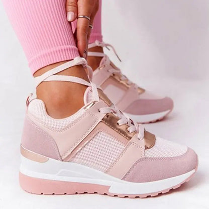 Perforated Wedge Sneakers for Women – Stylish & Comfortable
