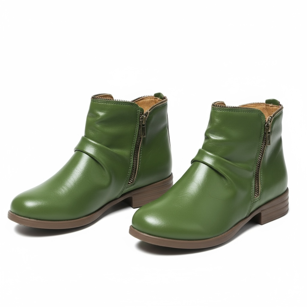 Women's Ankle Boots Rounded Toe Side Zipper