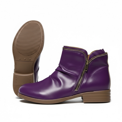 Women's Ankle Boots Rounded Toe Side Zipper