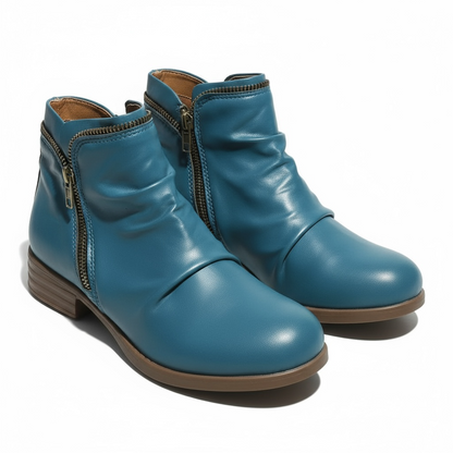 Women's Ankle Boots Rounded Toe Side Zipper