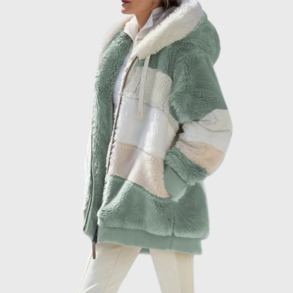 Women's Hooded Fleece Zip Up Jacket Teddy
