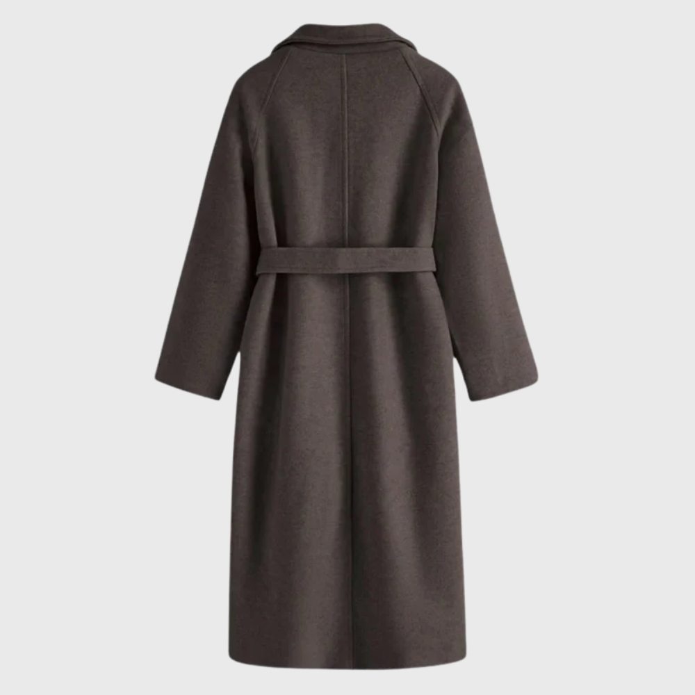 Women's Belted Coat Lapel Neckline