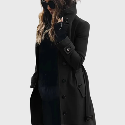 Women's Stand Collar Button Coat